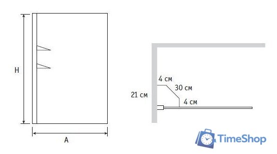 Стеклянная шторка для ванны RGW SC-54 80 см (прозрачное/хром) - Изображение №2 — Интернет-магазин Time-Shop