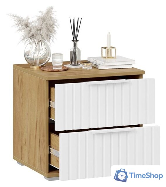 Тумба Трия Хилтон (дуб крафт золотой/белый матовый) - Изображение №4 — Интернет-магазин Time-Shop