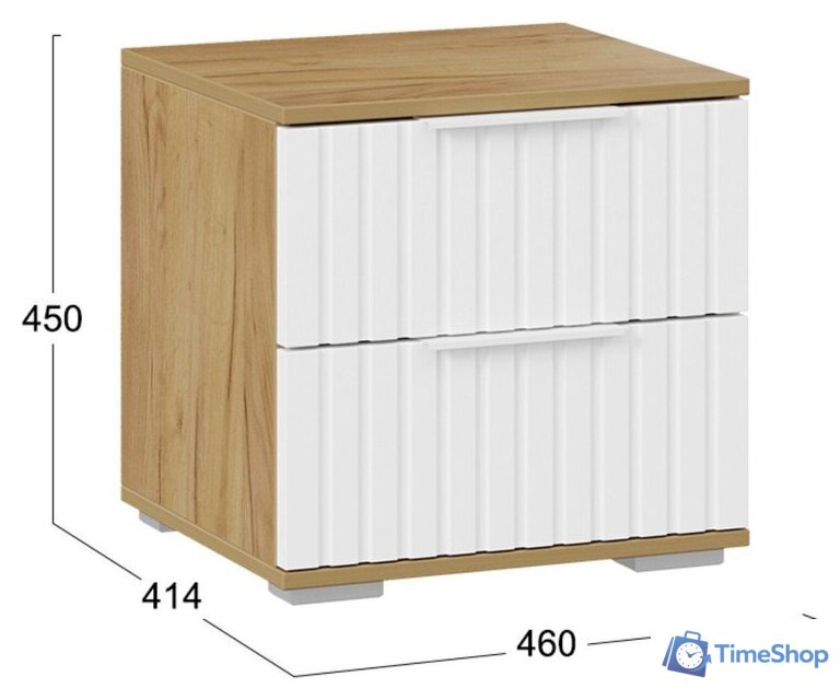 Тумба Трия Хилтон (дуб крафт золотой/белый матовый) - Изображение №5 — Интернет-магазин Time-Shop