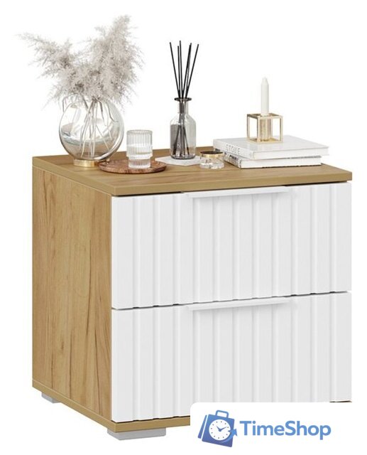 Тумба Трия Хилтон (дуб крафт золотой/белый матовый) - Изображение №3 — Интернет-магазин Time-Shop