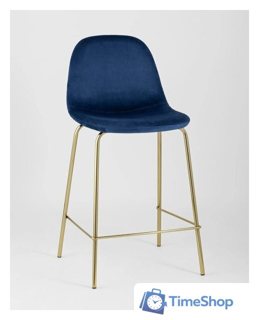 Стул Stool Group Валенсия SN полубарный OS-001CB HLR-64 (велюр синий/ножки золото) - Изображение №2 — Интернет-магазин Time-Shop