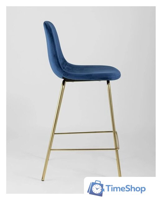 Стул Stool Group Валенсия SN полубарный OS-001CB HLR-64 (велюр синий/ножки золото) - Изображение №4 — Интернет-магазин Time-Shop