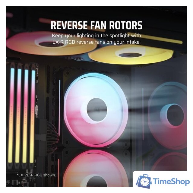 Вентилятор для корпуса Corsair iCUE LINK LX140R RGB Reverse Dual Pack CO-9051052-WW - Изображение №3 — Интернет-магазин Time-Shop
