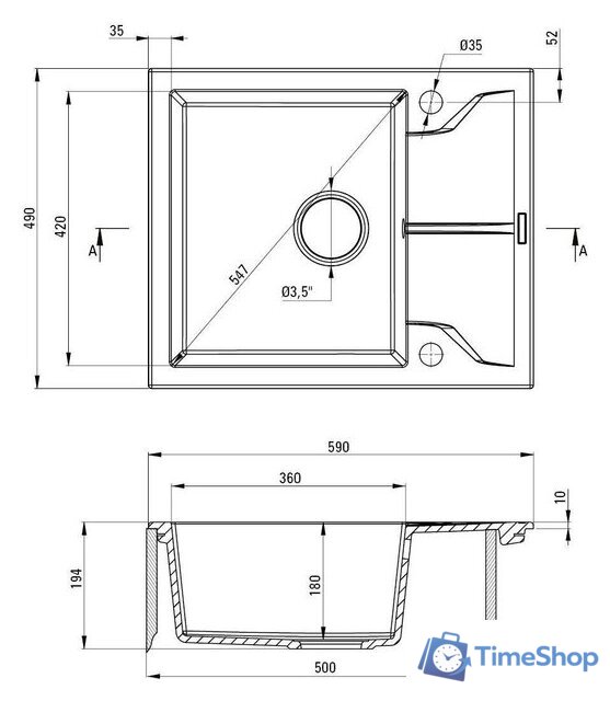 Кухонная мойка Deante Andante ZQN N11A (nero) - Изображение №2 — Интернет-магазин Time-Shop