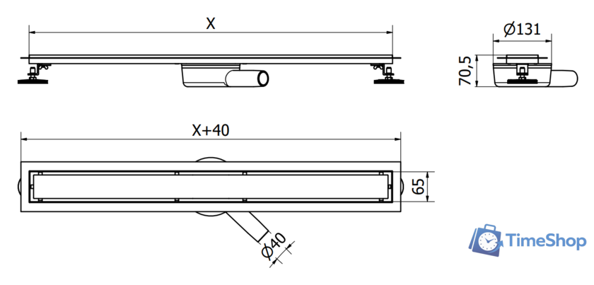 Корпус для трапа Mexen Flat 360 Black 1740060 - Изображение №4 — Интернет-магазин Time-Shop