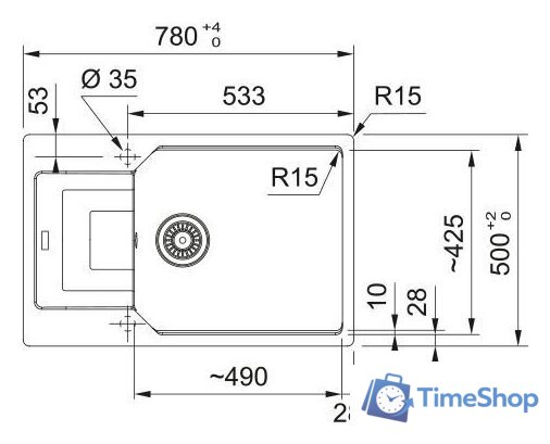 Кухонная мойка Franke Urban UBG 611-78 XL 114.0741.209 (оникс) - Изображение №3 — Интернет-магазин Time-Shop