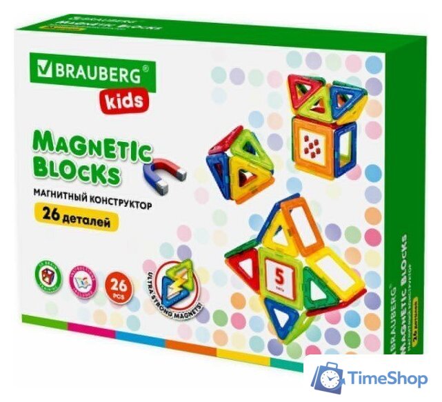 Магнитный конструктор BRAUBERG 663844 Kids Magnetic Blocks-26 - Изображение №1 — Интернет-магазин Time-Shop