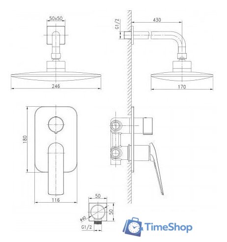 Душевая система  Lemark Allegro LM5929CW - Изображение №2 — Интернет-магазин Time-Shop