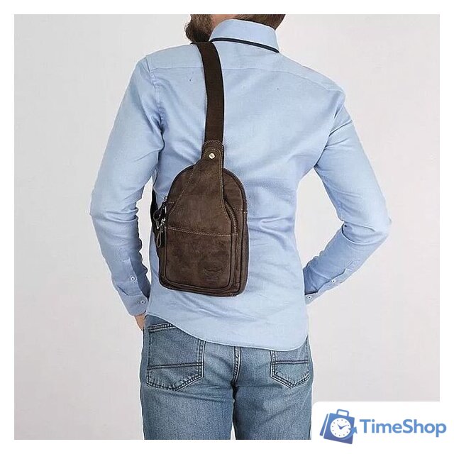 Городской рюкзак Poshete 253-2201-30-BRW (коричневый) - Изображение №6 — Интернет-магазин Time-Shop