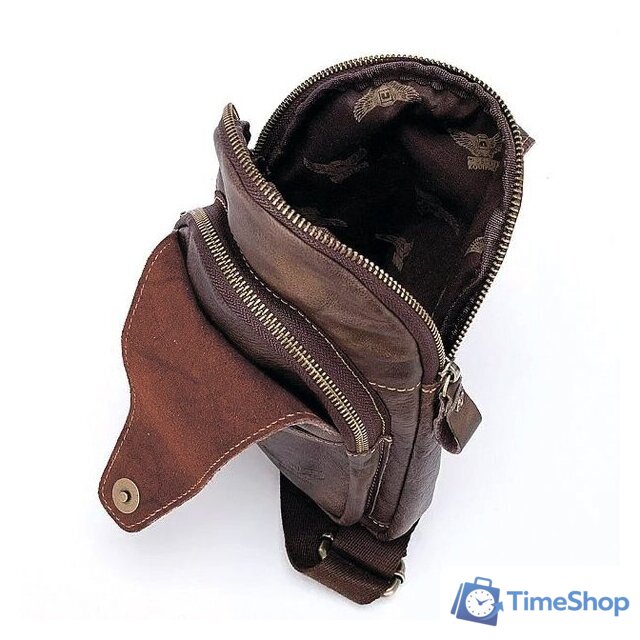 Городской рюкзак Poshete 253-2201-30-BRW (коричневый) - Изображение №3 — Интернет-магазин Time-Shop
