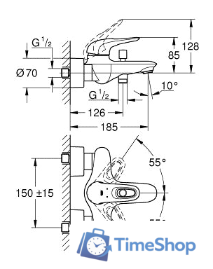 Смеситель Grohe Eurostyle 33591LS3 - Изображение №2 — Интернет-магазин Time-Shop