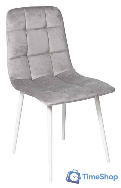 Стул Алвест AV 406-N (светло-серый бархат H-09/белый) - Изображение №1 — Интернет-магазин Time-Shop