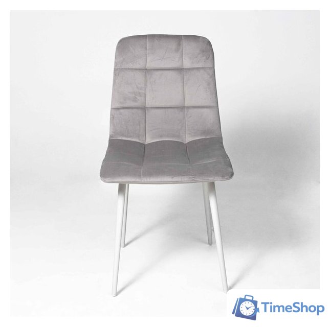 Стул Алвест AV 406-N (светло-серый бархат H-09/белый) - Изображение №4 — Интернет-магазин Time-Shop