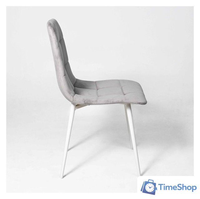 Стул Алвест AV 406-N (светло-серый бархат H-09/белый) - Изображение №5 — Интернет-магазин Time-Shop