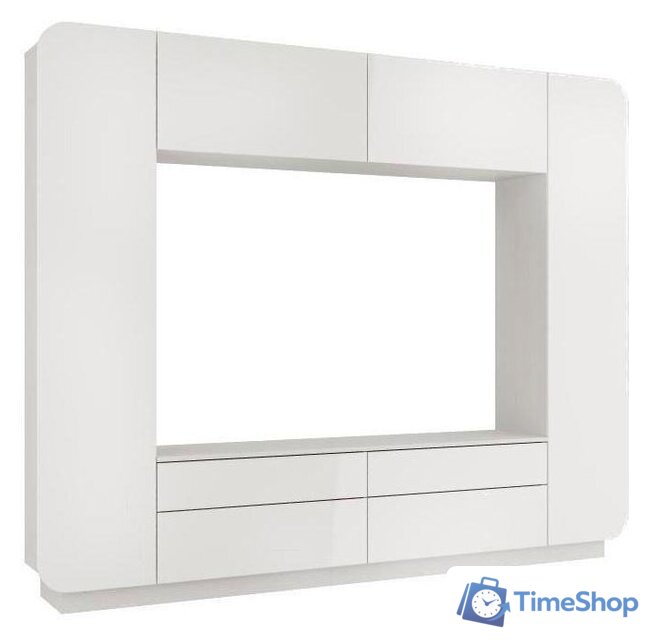 Стенка Олмеко Лаванда-2 (белый глянец) - Изображение №1 — Интернет-магазин Time-Shop