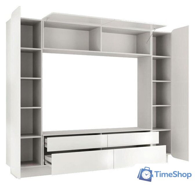 Стенка Олмеко Лаванда-2 (белый глянец) - Изображение №2 — Интернет-магазин Time-Shop