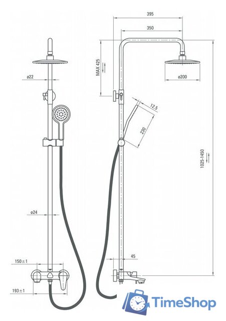Душевая система  Deante Coriander NAC 01JM - Изображение №4 — Интернет-магазин Time-Shop