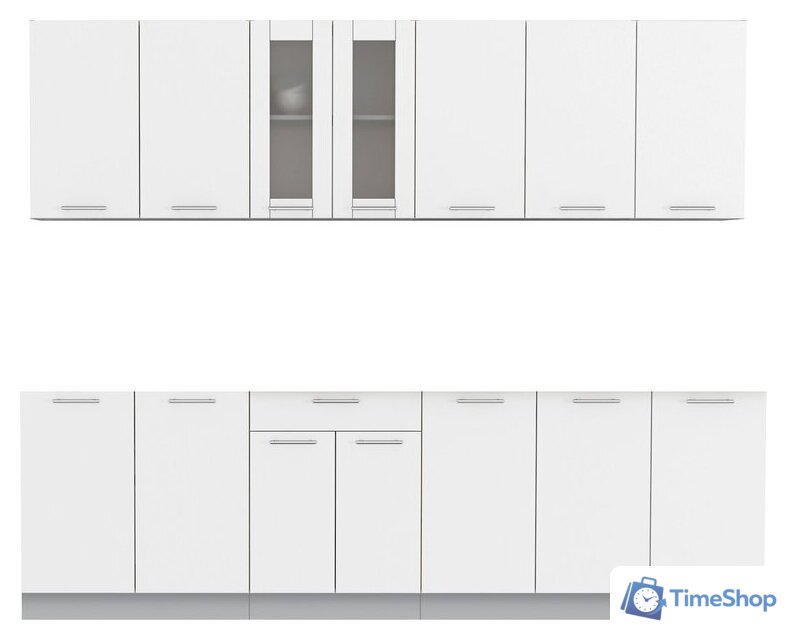 Готовая кухня Интерлиния Мила 26 без столешницы (белый платинум) - Изображение №1 — Интернет-магазин Time-Shop