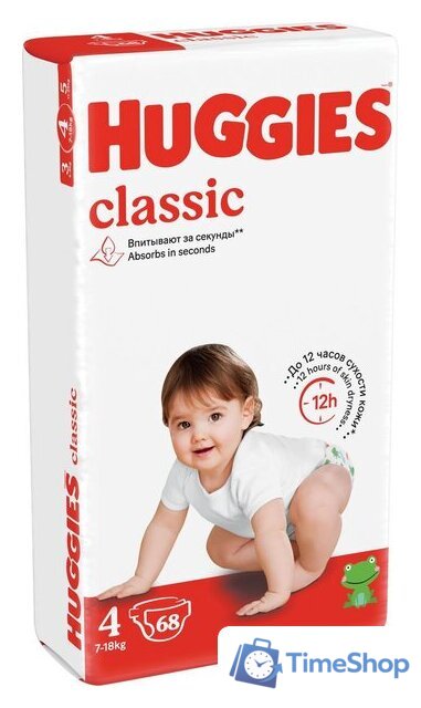Подгузники Huggies Classic 4 Mega (68 шт) - Изображение №1 — Интернет-магазин Time-Shop