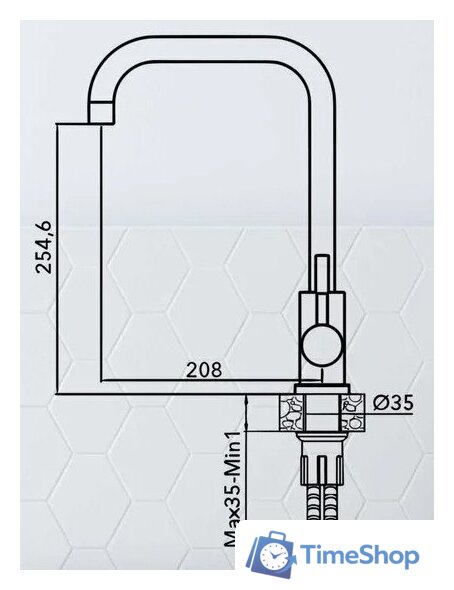 Смеситель AV Engineering AVZAR4-B304SN-738 - Изображение №2 — Интернет-магазин Time-Shop