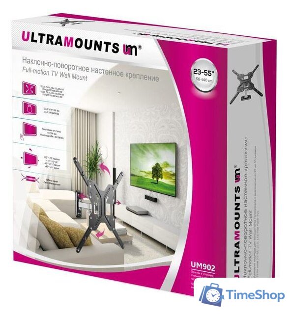Кронштейн для телевизора Ultramounts UM902 (черный) - Изображение №9 — Интернет-магазин Time-Shop