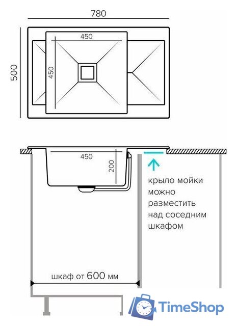 Кухонная мойка Polygran Blade 780 (космос) - Изображение №7 — Интернет-магазин Time-Shop