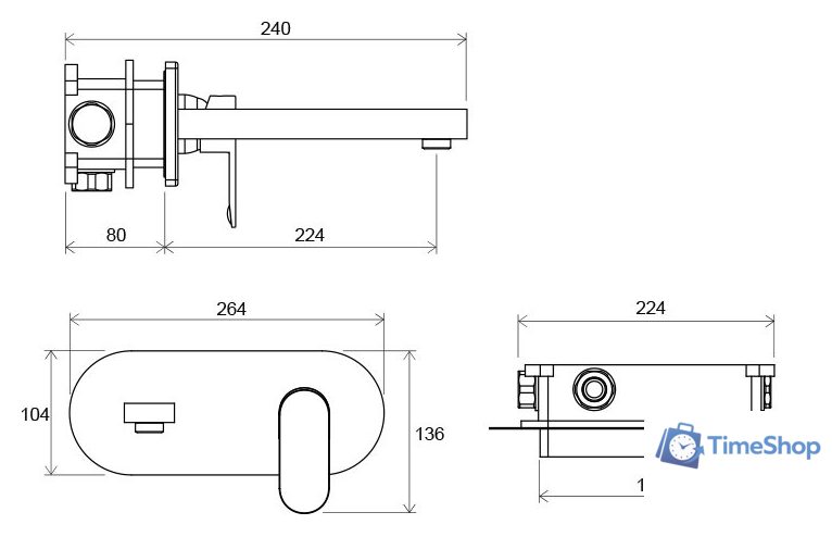 Смеситель без скрытого механизма Ravak Chrome-CR 019.00 [X070093] - Изображение №2 — Интернет-магазин Time-Shop