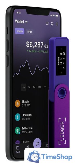 Аппаратный криптокошелек Ledger Nano S Plus (фиолетовый аметист) - Изображение №5 — Интернет-магазин Time-Shop
