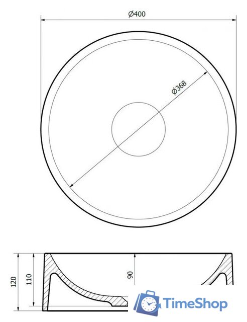 Умывальник Lauter Laguna 21L403G (Grey) - Изображение №10 — Интернет-магазин Time-Shop
