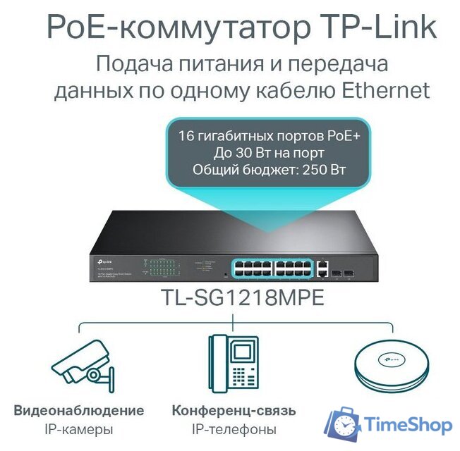 Настраиваемый коммутатор TP-Link TL-SG1218MPE V4.20 - Изображение №4 — Интернет-магазин Time-Shop