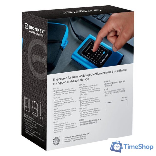 Внешний накопитель Kingston IronKey Vault Privacy 80 960GB IKVP80ES/960G - Изображение №6 — Интернет-магазин Time-Shop