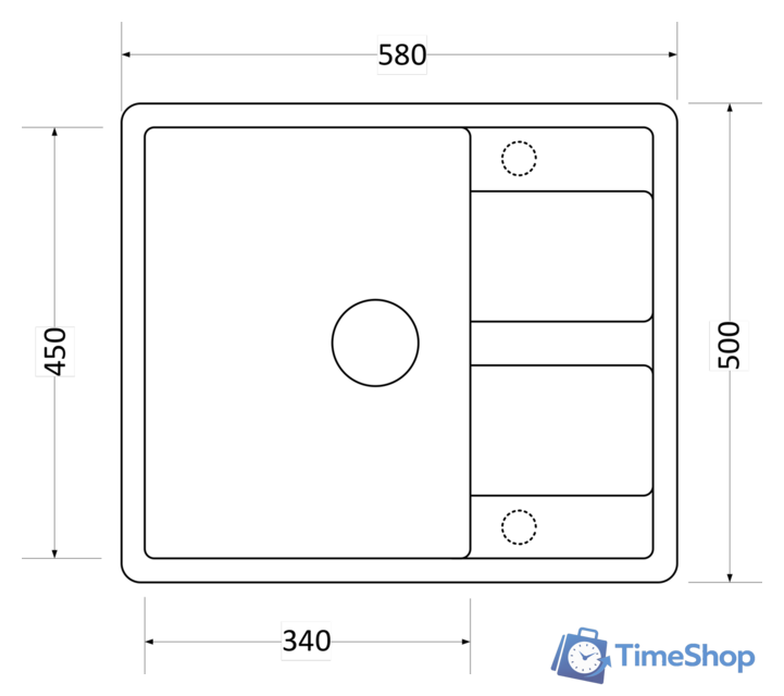 Кухонная мойка ZorG Apollo 58 (песчаный берег) - Изображение №3 — Интернет-магазин Time-Shop