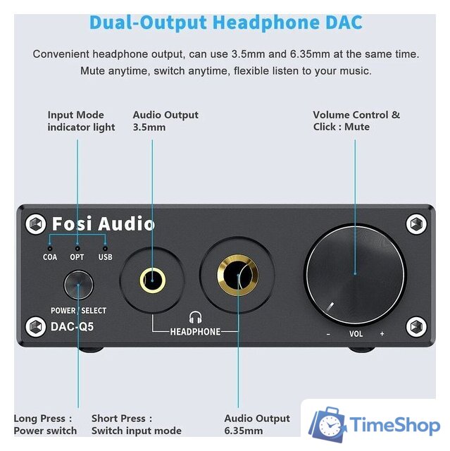 Настольный усилитель Fosi Audio Q5 - Изображение №2 — Интернет-магазин Time-Shop