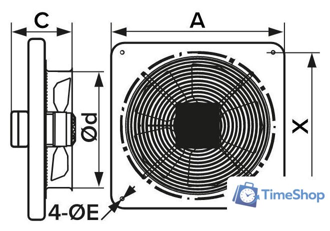 Осевой вентилятор ERA D200 Storm 200 - Изображение №2 — Интернет-магазин Time-Shop