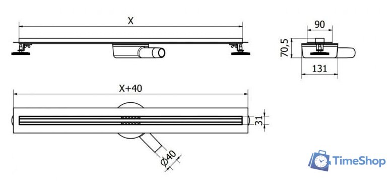 Трап/канал Mexen Flat MEX-1041100 - Изображение №6 — Интернет-магазин Time-Shop