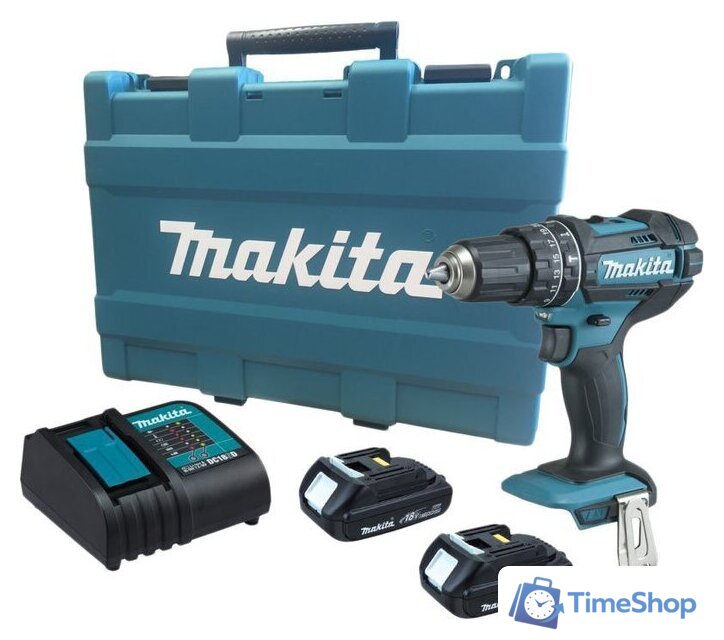 Ударная дрель-шуруповерт Makita DHP482SYE (с 2-мя АКБ) - Изображение №1 — Интернет-магазин Time-Shop