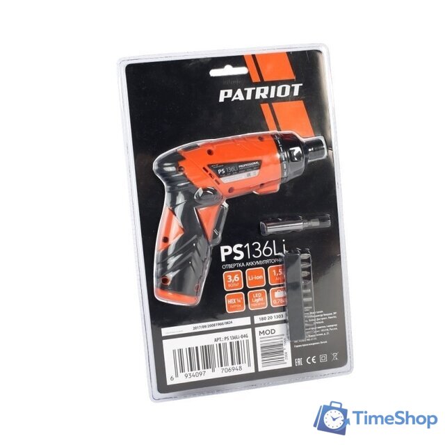 Электроотвертка Patriot PS 136Li 180201303 (с 1-им АКБ) - Изображение №11 — Интернет-магазин Time-Shop