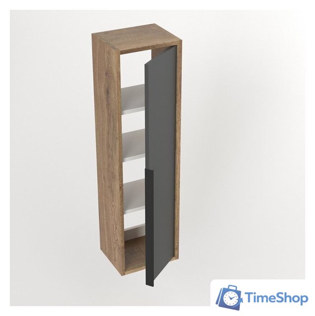  Дабер Шкаф-полупенал 015 СТ15.0.0.22Ч (дуб галифакс/серый/ручка черная) - Изображение №2 — Интернет-магазин Time-Shop