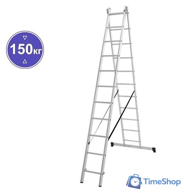 Лестница-стремянка Новая высота NV 122 алюминиевая двухсекционная 2x11 ступеней - Изображение №1 — Интернет-магазин Time-Shop