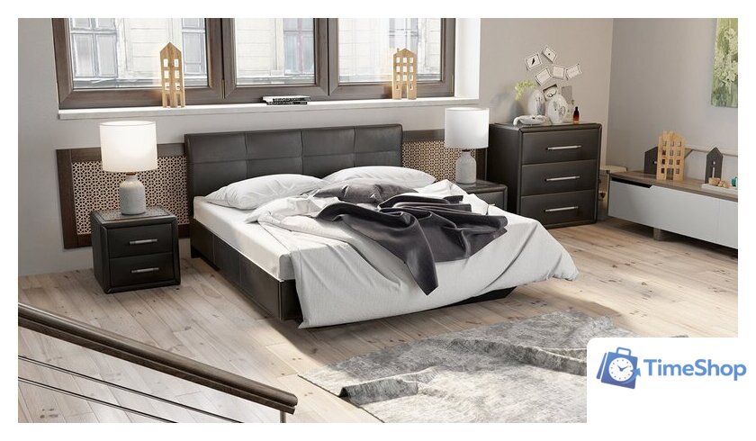 Кровать Трия Элис тип 1 с мягкой обивкой 160x200 (темный) - Изображение №2 — Интернет-магазин Time-Shop