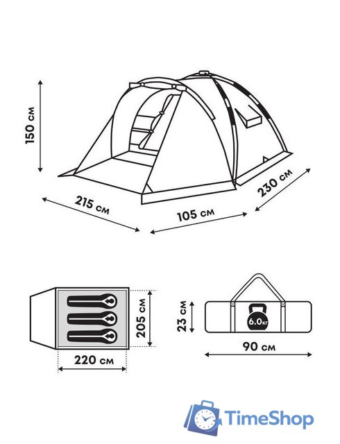 Кемпинговая палатка RSP Outdoors Narle 3 (зеленый) - Изображение №23 — Интернет-магазин Time-Shop