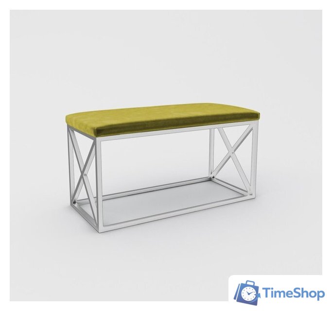 Банкетка Hype Mebel Куб (белый/золото) - Изображение №1 — Интернет-магазин Time-Shop