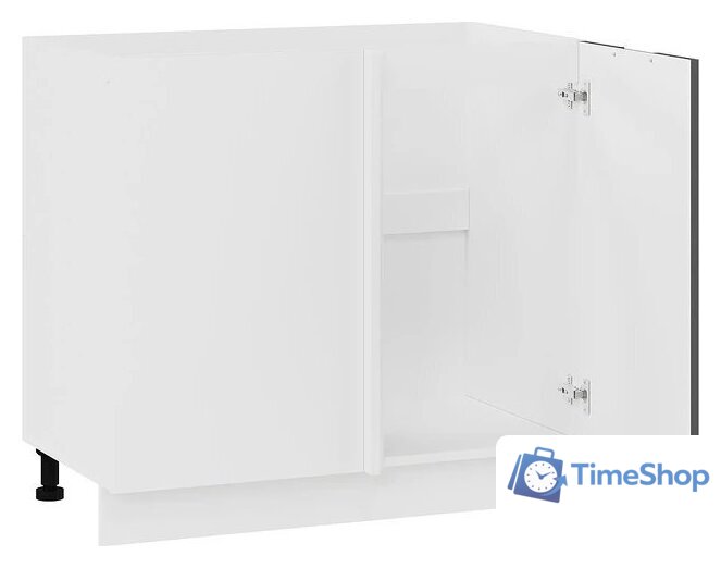 Шкаф навесной Трия Гренада 1Н9У угловой с одной дверью (белый/холст вулкан) - Изображение №2 — Интернет-магазин Time-Shop