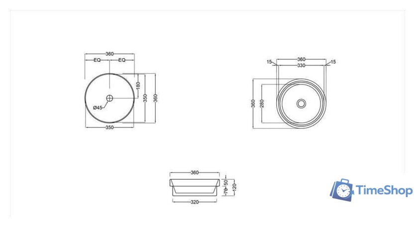 Умывальник Jaquar Solo SLS-WHT-6905 - Изображение №2 — Интернет-магазин Time-Shop