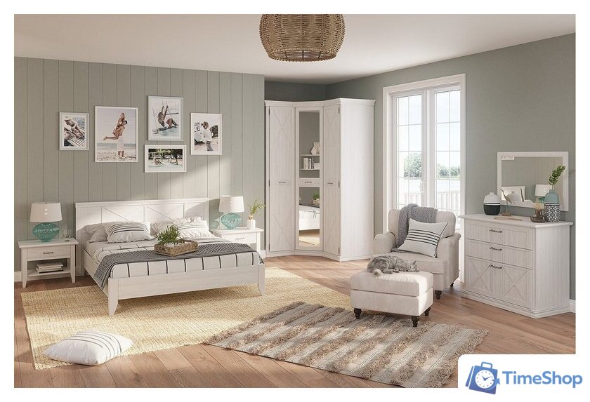 Кровать Ангстрем Кантри спальня КА-800.26 исп.22 (блан-шене) - Изображение №6 — Интернет-магазин Time-Shop