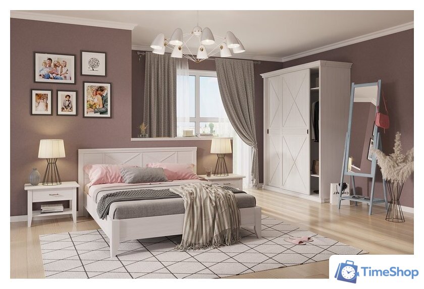 Кровать Ангстрем Кантри спальня КА-800.26 исп.22 (блан-шене) - Изображение №5 — Интернет-магазин Time-Shop