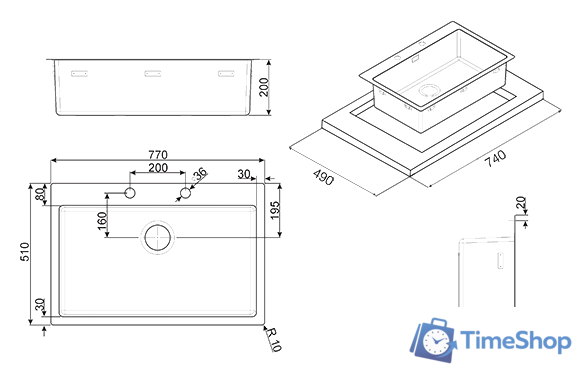 Кухонная мойка Smeg LFT77RS - Изображение №2 — Интернет-магазин Time-Shop