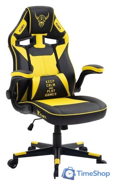 Игровое (геймерское) кресло FLOKY Asgard Yellow-Black (желтый/черный) - Изображение №1 — Интернет-магазин Time-Shop