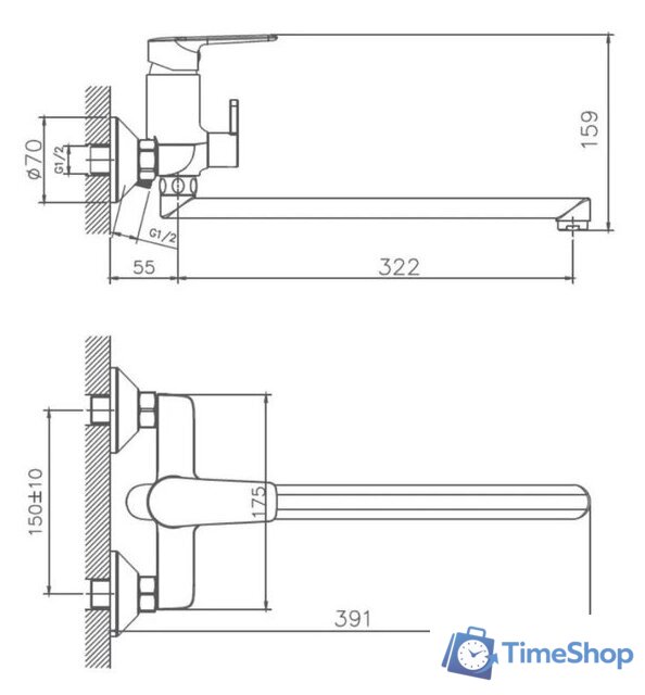 Смеситель Haiba HB22563 - Изображение №2 — Интернет-магазин Time-Shop