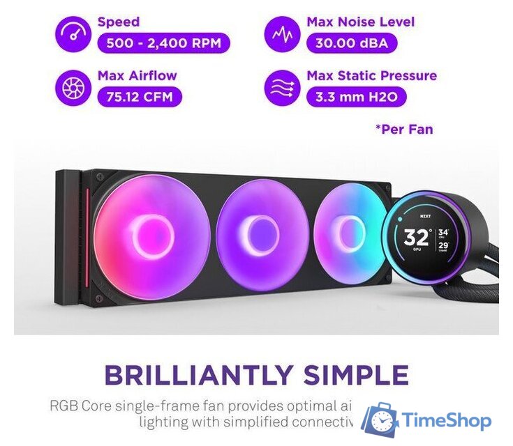 Система жидкостного охлаждения для процессора NZXT Kraken Elite 360 RGB RL-KR36E-B2 - Изображение №6 — Интернет-магазин Time-Shop